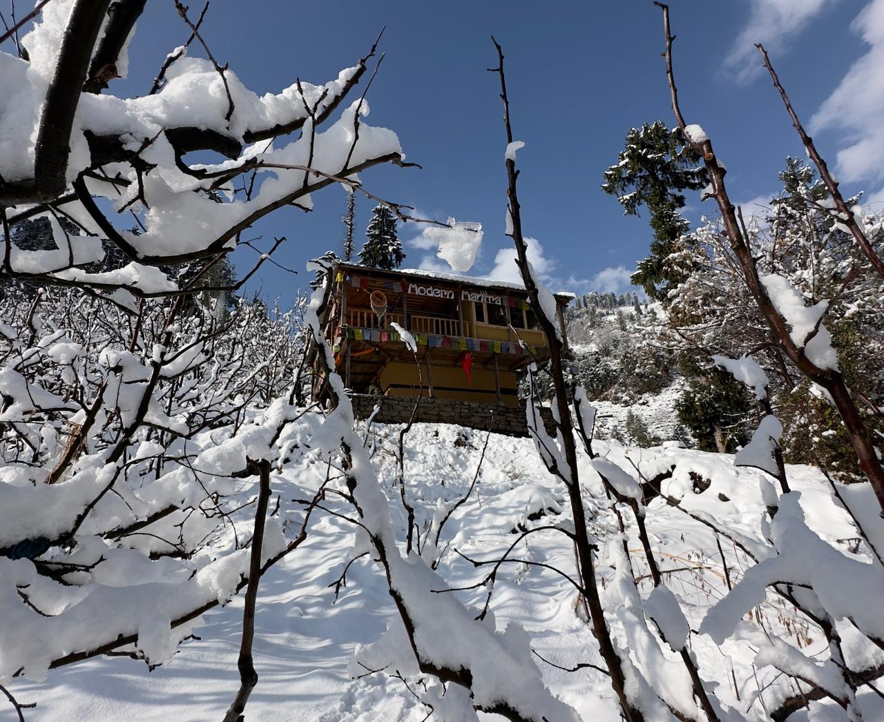 Modern Mantra Signboard in Snow